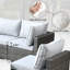 Canapé de patio modulaire en osier avec coussin et table basse-130203360