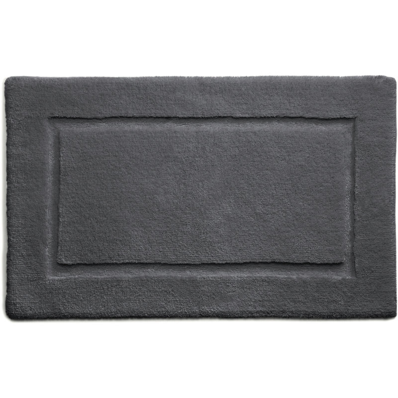 Dithusan Border Bamboo Bath Mat, 80cm L x 50cm W, Grey