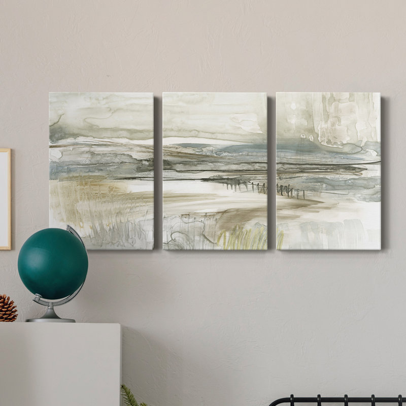 60_Stark Neutral Landscape II - Toile tendue avec châssis de qualité supérieure - Prêt à être accroché
