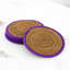 Ensemble de 4 sous-verres latins à toast en pin mauve
