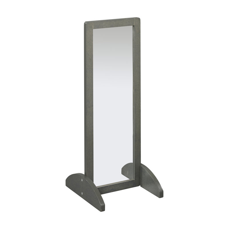 ECR4Kids Double-Sided Bi-Directional Mirror, Wooden, Montessori Furniture, Gray Wash