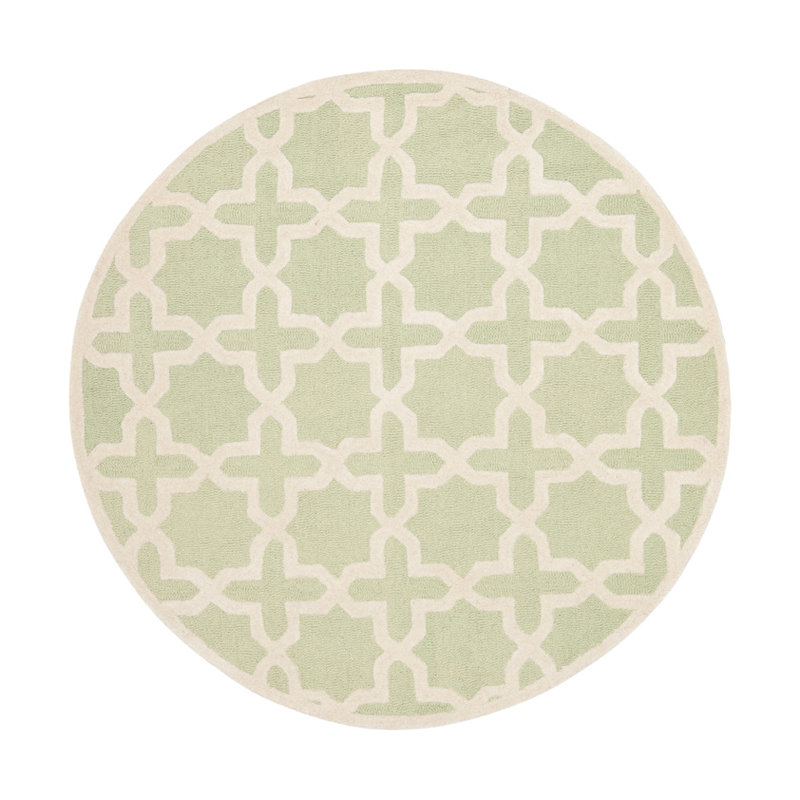 Cannen Hand Tufted Wool Geometric Rug, Round 8'