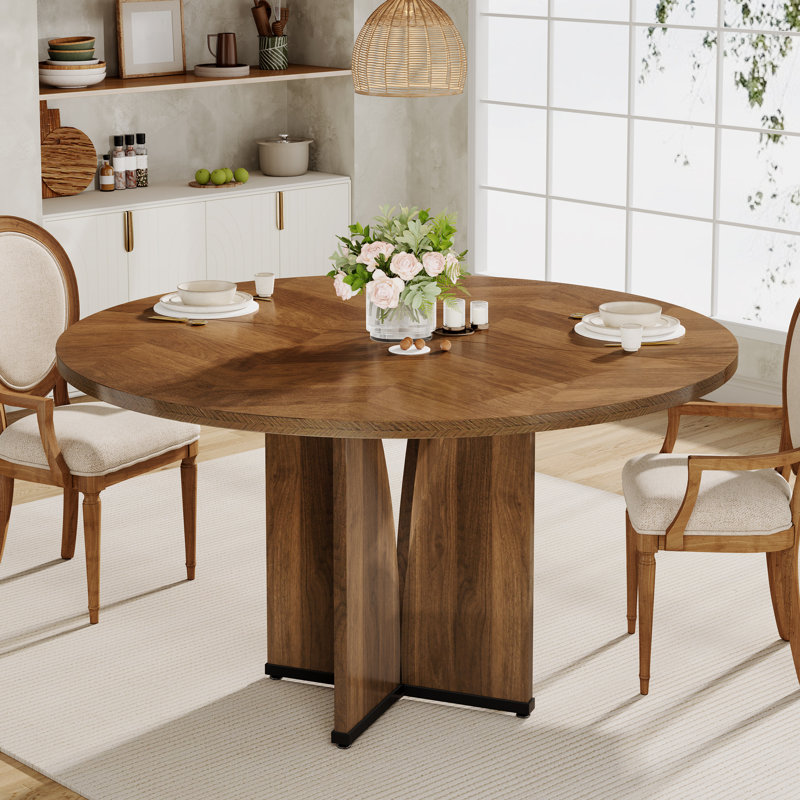 Round Dining Table, Walnut
