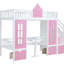 Lit superposé avec bureau Twintwin en rose, stable et mignon-651978279