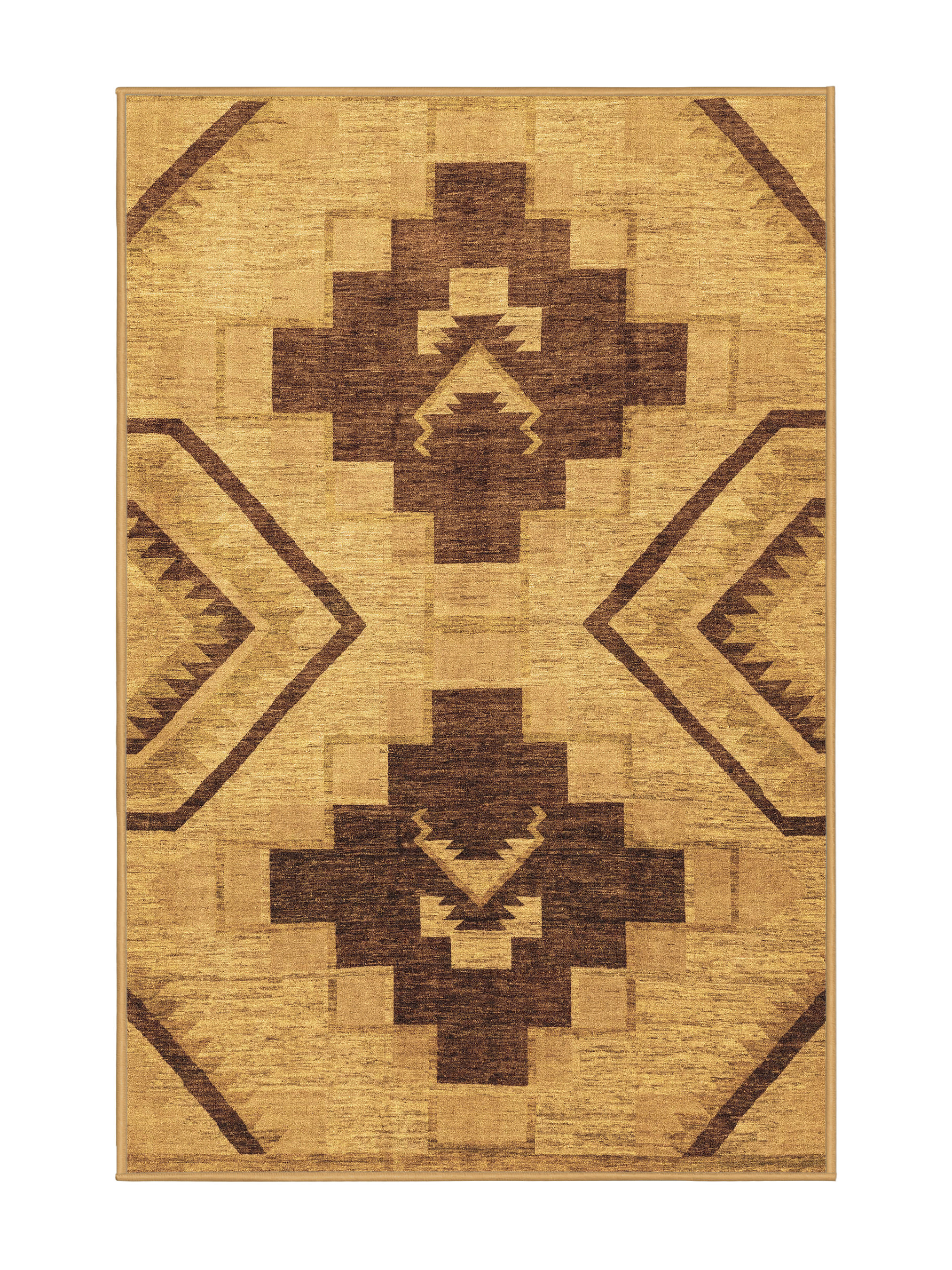 Factory Select Area Rug Foundry Select Abstract 3226 Brown Machine Washable Area Rugs | Wayfair