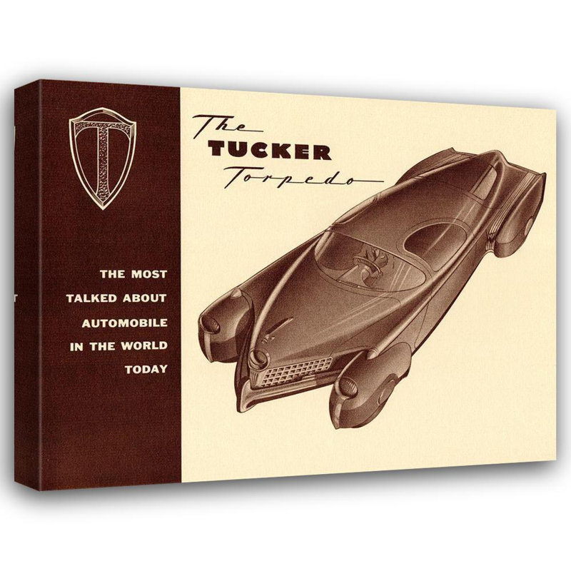 «Red Barrel Studio®», photographie rétro sur toile tendue sous le titre: Tucker Torpedo, H 15 po x l 18 po
