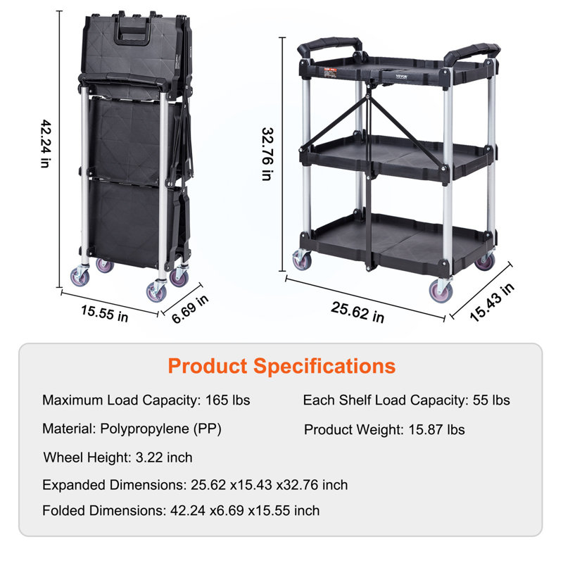 Chariot de service pliable