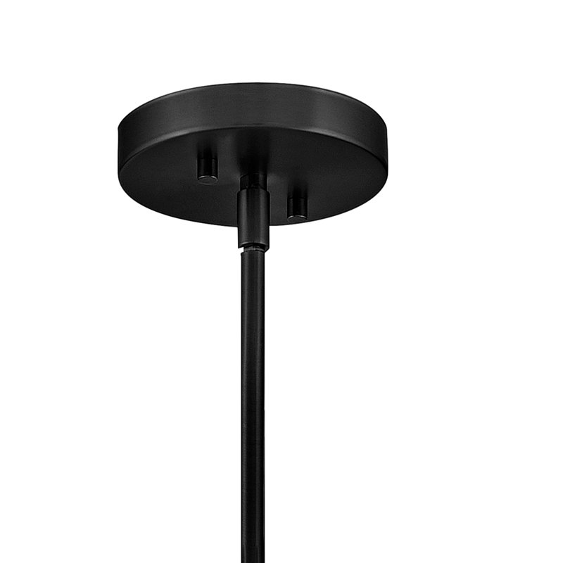 Colby Small Globe Pendant Light with Cased Opal Glass, Black