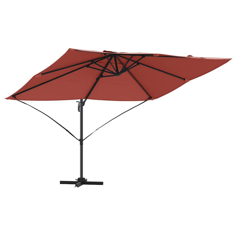 Cantilever Parasol with Pulley Lift, 260cm H x 251cm W x 251cm D, Red