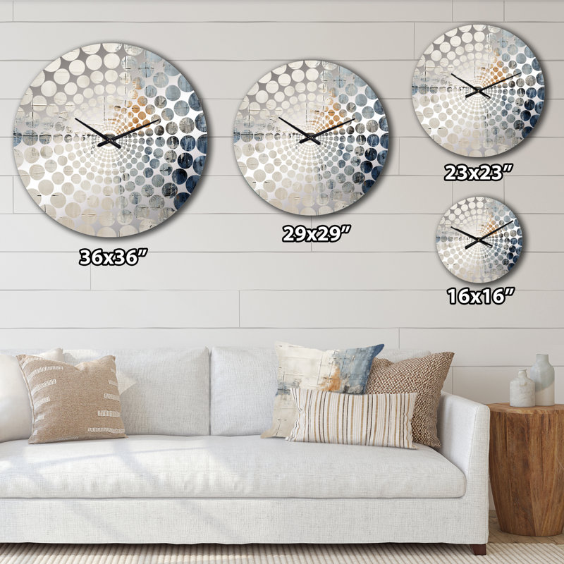 Horloge murale Volmy - Collages abstraits, Très grand