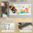 Kids Desk and Chair Set with Paper Roll, Kids Art Table and Chairs Set with Storage Shelves and Drawers, Activity Craft Table for Writing Drawing Aged 3-8 Years Old,wood-1268518775