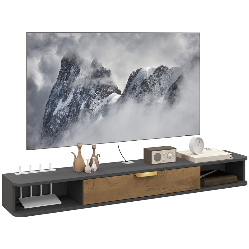 Unfinished Floating TV Stand, 16cm H x 140cm L x 24cm W