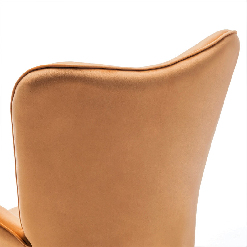 Fauteuil à oreilles de style Mid-Century moderne, fauteuil capitonné en tissu de polyester avec pieds évasés en bois massif pour le bureau de la chambre à coucher et du salon