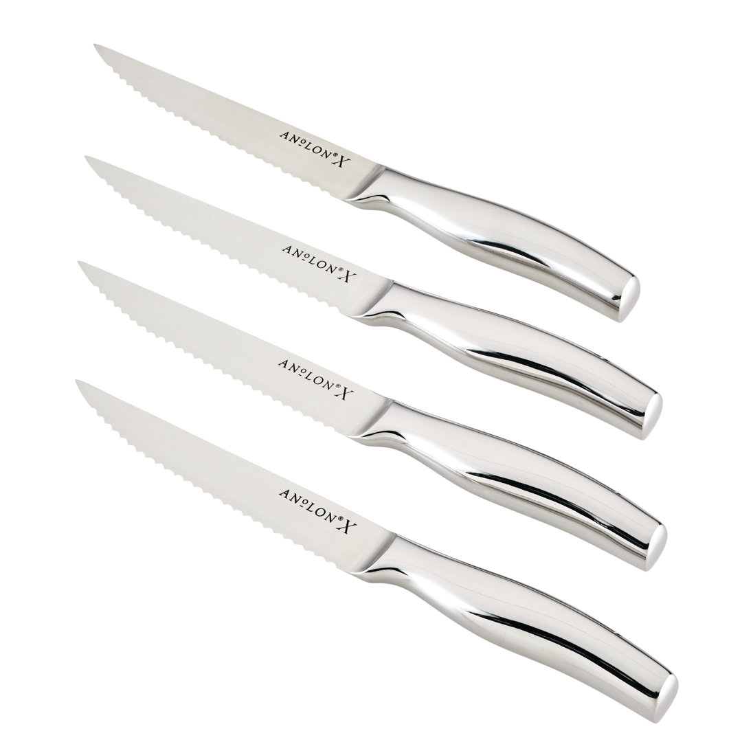 Anolon X Steak Knife Set, 4 Piece, Stainless Steel Anolon