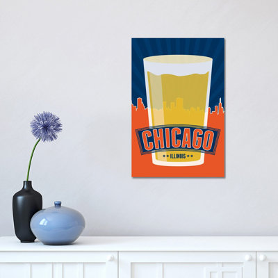 Chicago Beer 1 Piece Wrapped Canvas Wall Art