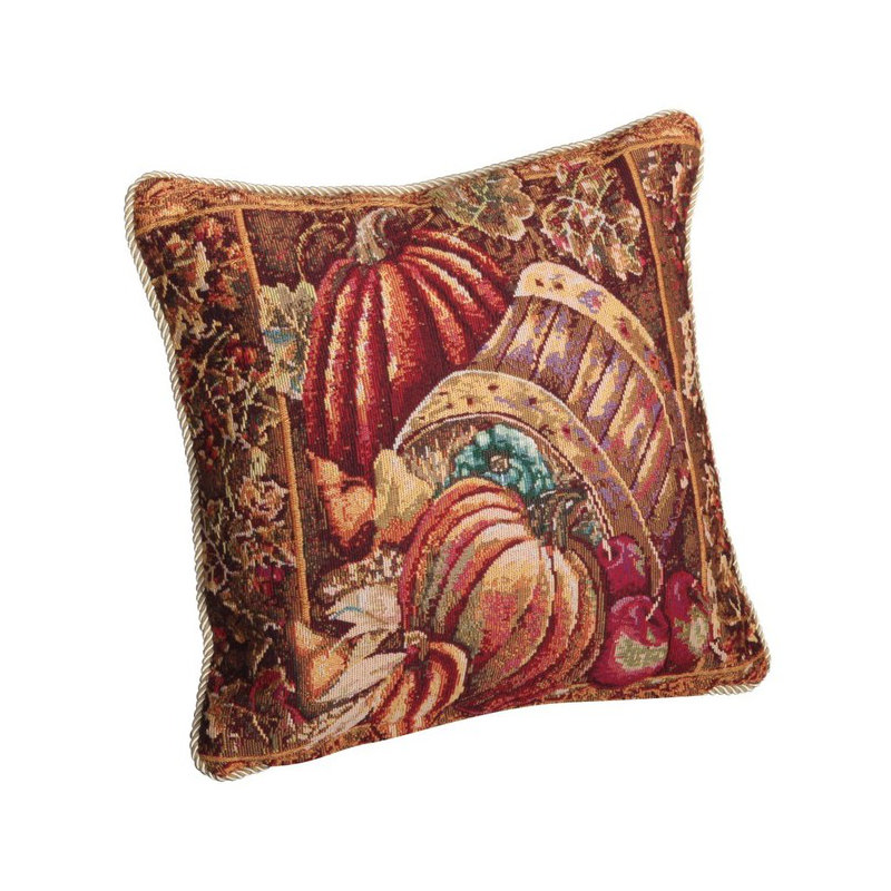 Fall Harvest Bushel Basket Throw Pillow