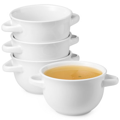 Cruche à soupe à l'oignon avec poignées Kook, 18 oz, guimauve, ensemble de 4