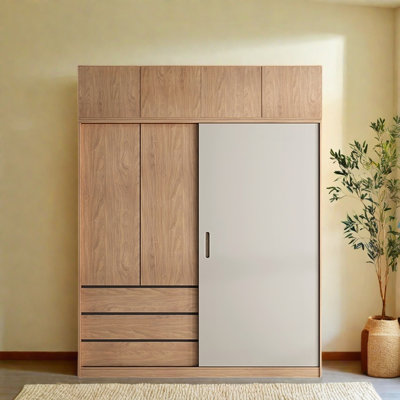 Garde-robe simple couleur noyer