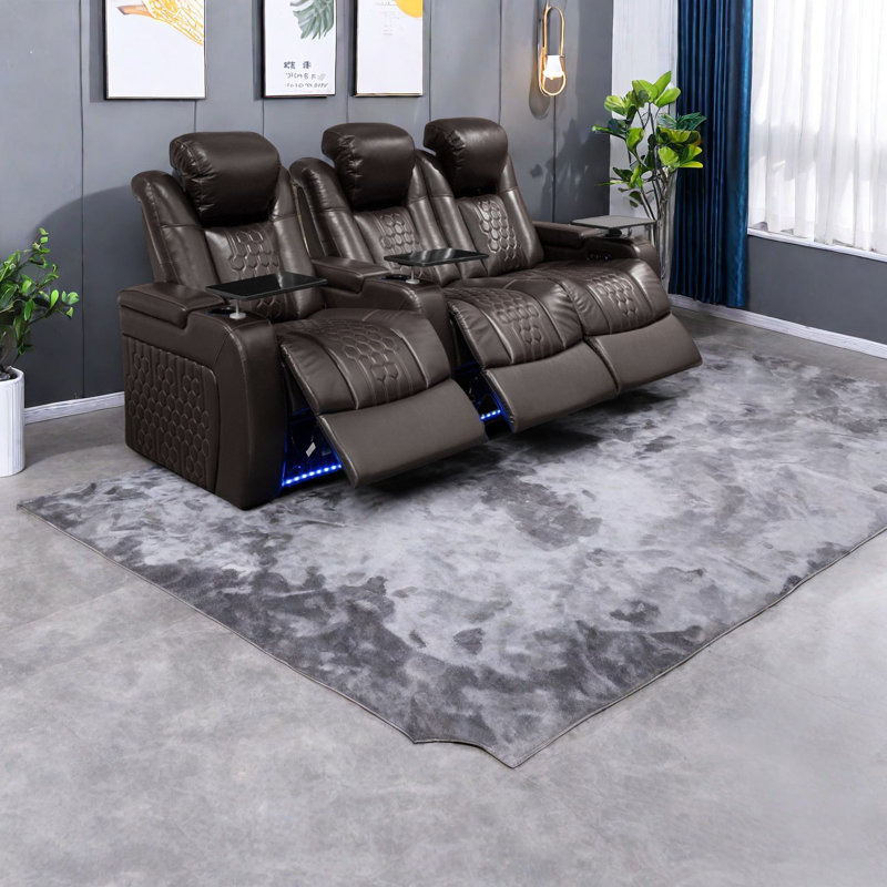 Fauteuils inclinables réglables en cuir de qualité supérieure, ton café, cinéma maison moderne