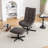 Trunnell Faux Leather Tufted Swivel Accent Chair-281922931