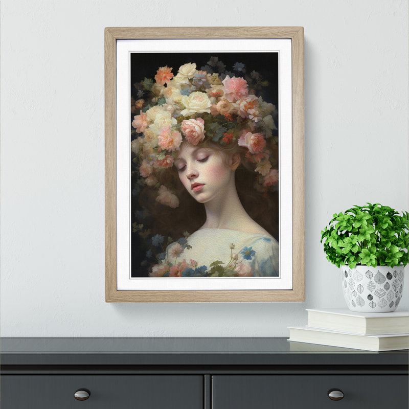 Floral Realism - Framed Print, 34cm H x 25cm W x 2cm D, Oak