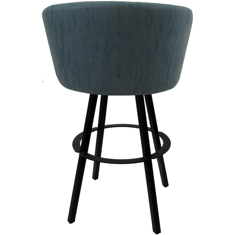 Tabouret de bar pivotant en métal Karimah, Beige, Noir