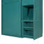 Lit escamotable mural simple sarcelle avec bibliothèque, armoire, bureau et rangement Teal-2009033239