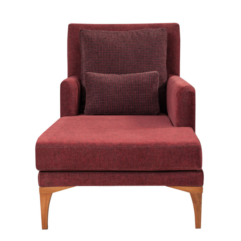 Yaphank Upholstered Chaise Lounge, Rose
