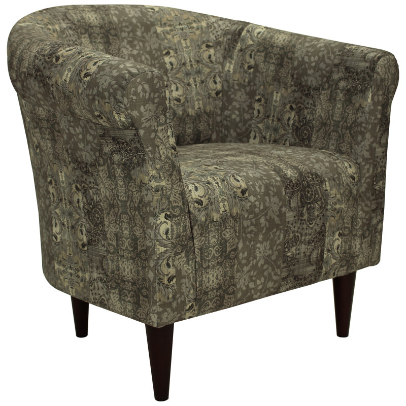 Lau Upholstered Barrel Chair, Pewter