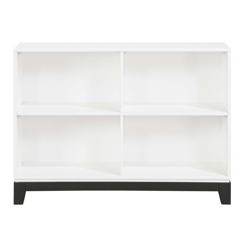 Mobilier en bois blanc avec bibliothèque à 4 tablettes, Blanc