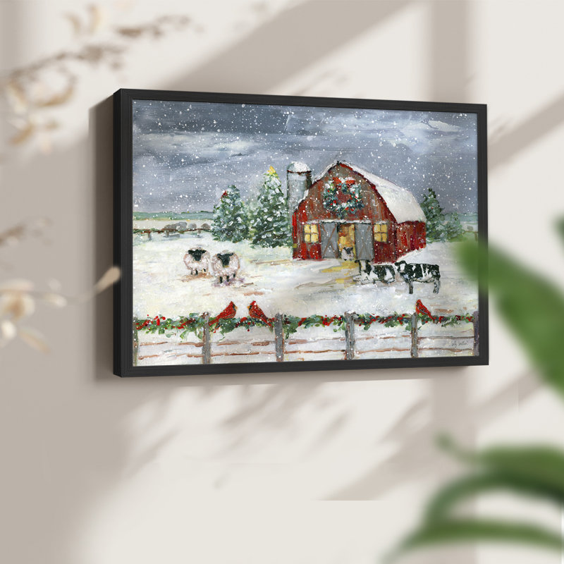 Winter Homestead - Reproduction encadrée - Restickable, H 11 po x l 14 po, Noir, noir, noir, noir