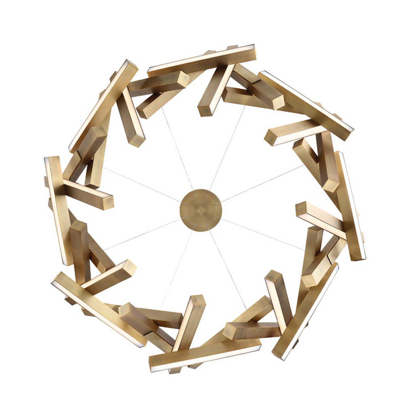Chaos 31 - Light LED Chandelier, Aged Brass