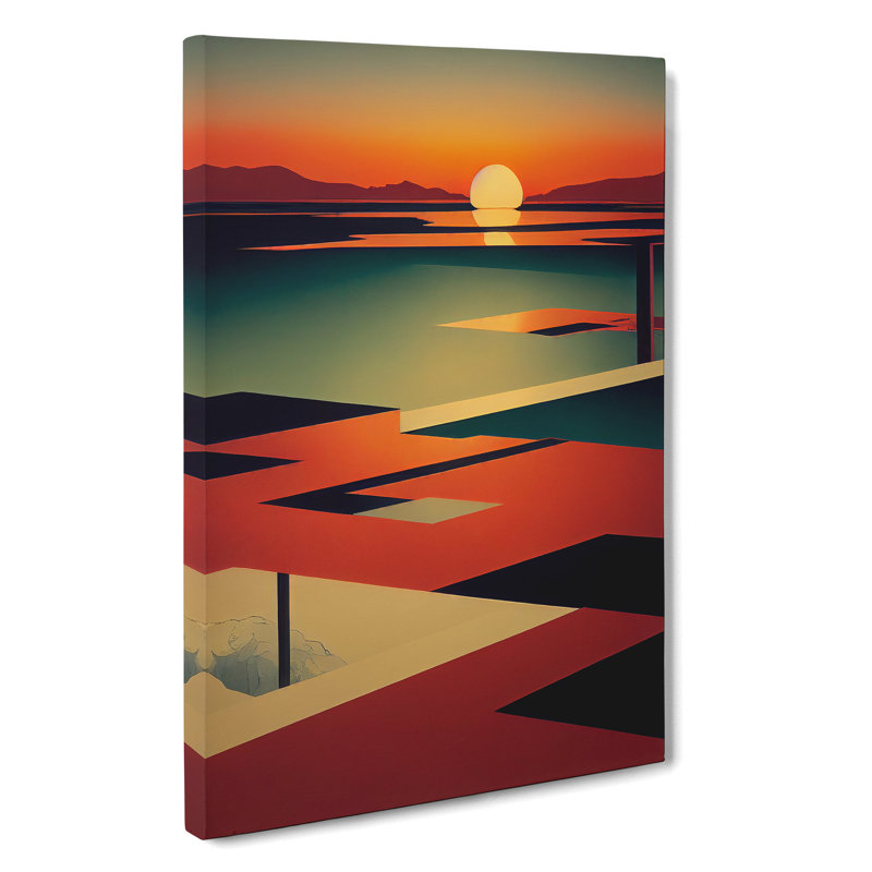 Interesting Abstract Sunset - Wrapped Canvas, 50cm H x 35cm W x 3cm D