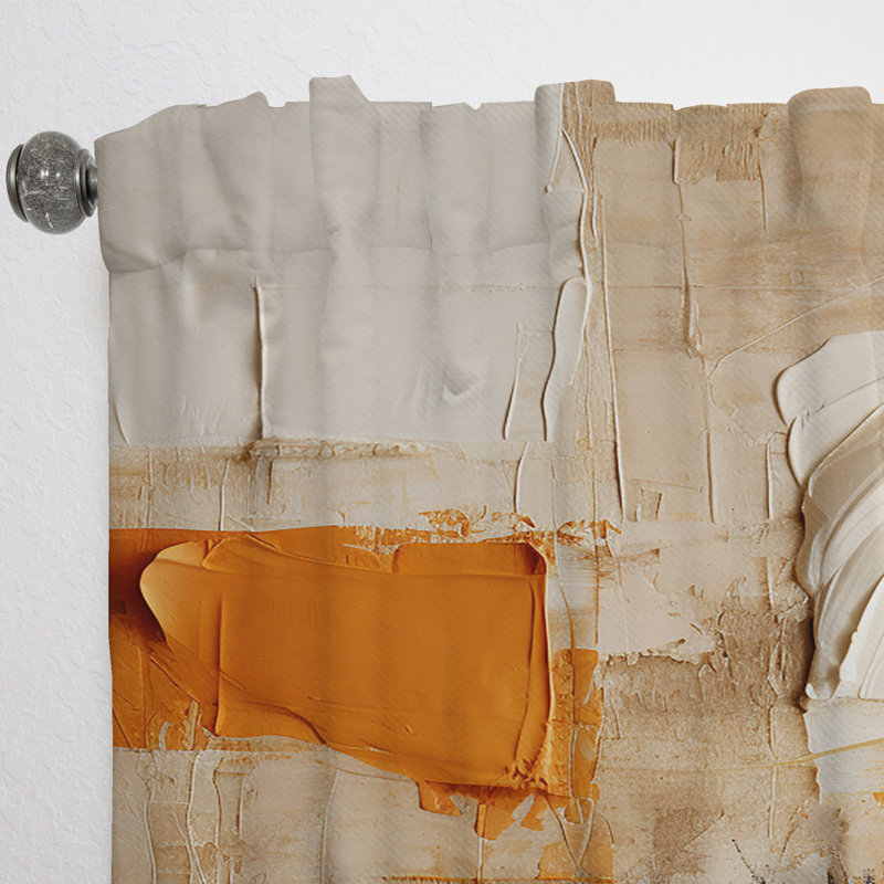 Textile Symphony II - Rideau abstrait obscurcissant avec collage abstrait - 1 panneau, L 52 po x L 63 po