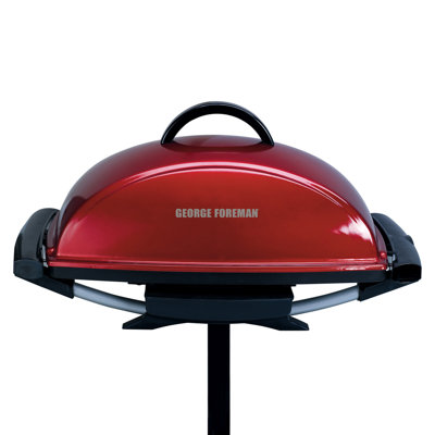 Barbecue électrique rectangulaire intérieur / extérieur à service multiple George Foreman, rouge, GFO201R