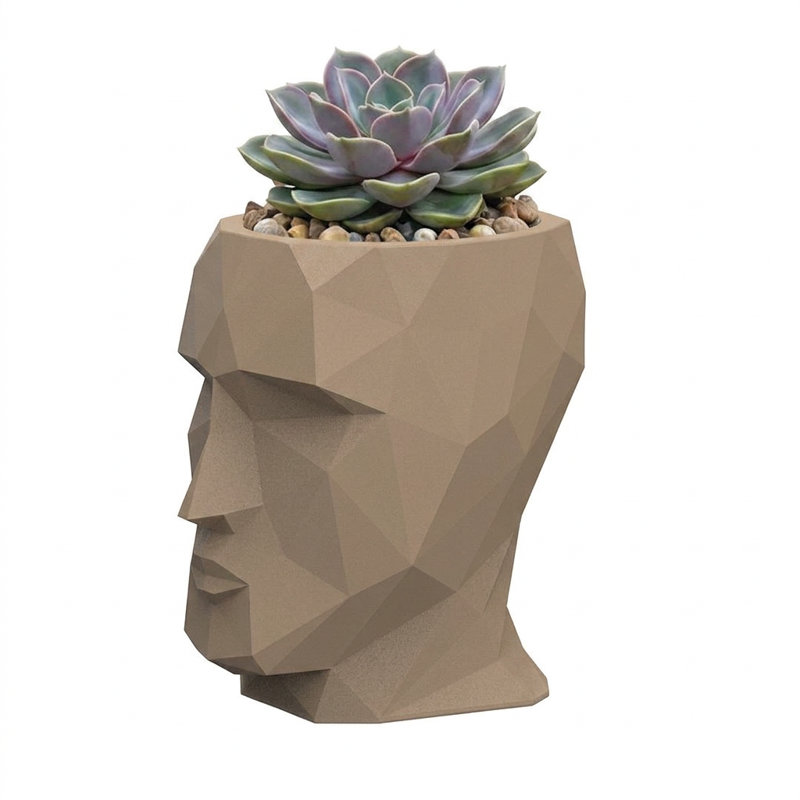 Adan Planter, 16.5" H x 11.75" W x 16.25" D, Camel