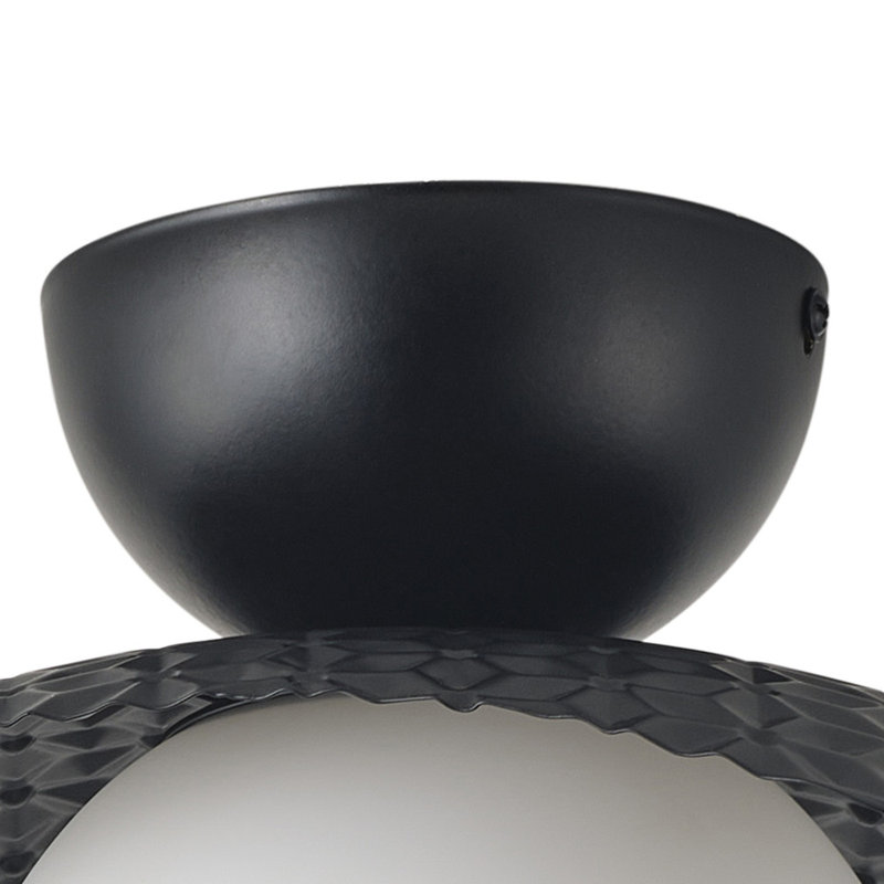 1-Light E12 Bulbs Black Finish Dimmable Semi-Flush Mount Light Fixture