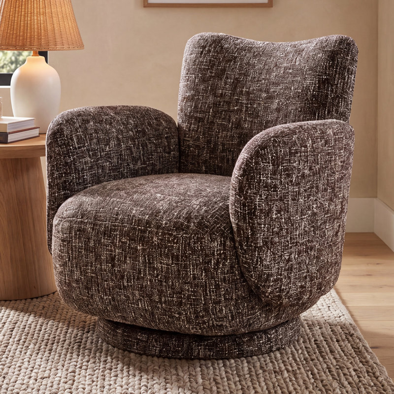 Shawna Maxine Wingback Upholstered Swivel Chair