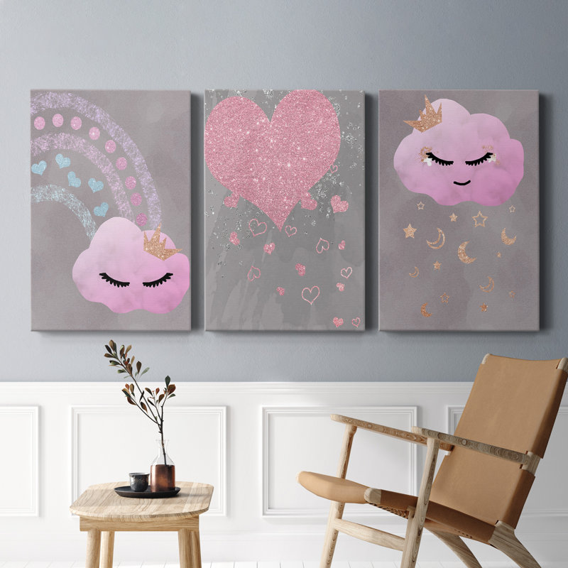 " Cloudy Night " 3 - Pieces, 36" H  x 24" W x 1" D