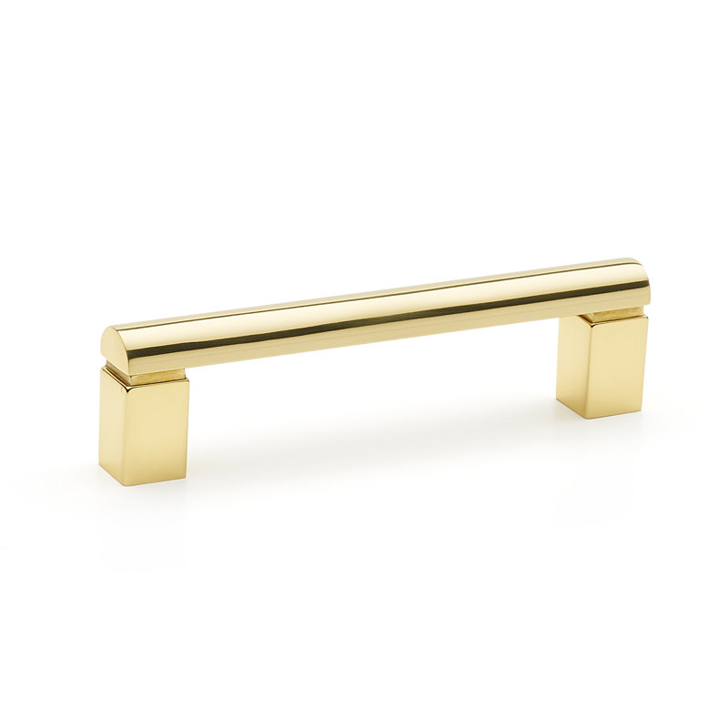 Unlacquered Brass Modern Bar Pull with Mounting Hardware