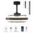 Modern LED Ceiling Fan with Lights Seamless Dimming 6 Speeds With Remote Control Timer Function
