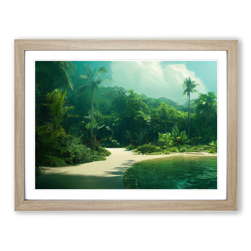 Tropical Forest Vol.1 - Framed Print, 25cm H x 34cm W x 2cm D, Oak Framed
