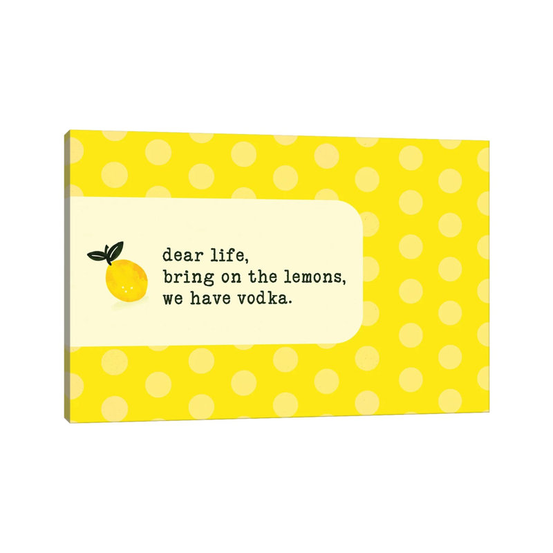 Vodka Lemon 1 Piece Wrapped Canvas Wall Art, 30.48cm H x 45.72cm W, Wrapped Canvas