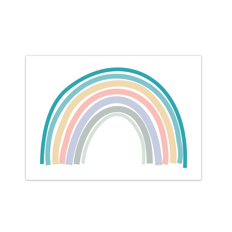 Multicolour Rainbow Art Original - Print, 59cm H x 84cm W x 1cm D, White, Unframed