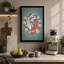 Koi In Lotus Circle Japandi - Print-136812657-136812656