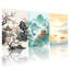 Ensemble de 3 tableaux sur toile représentant des paysages chinois, parfaits pour décorer un salon ou une chambre.-209989283