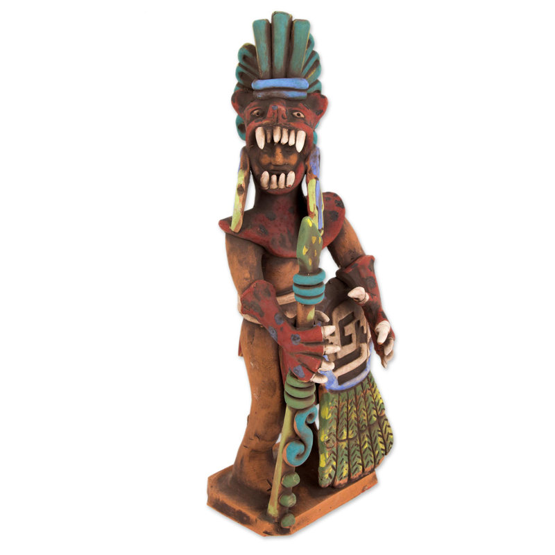 Figurine en céramique Fuerce Aztec Jaguar Warrior