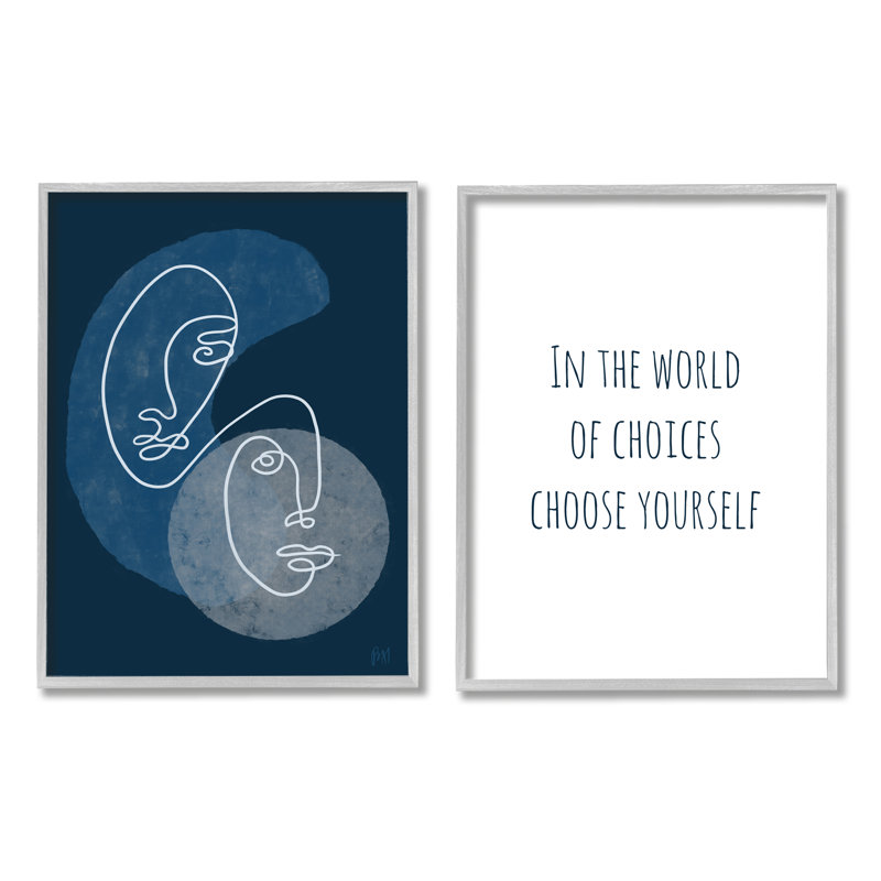 «In the World, choisissez vous deux phrases» par Birch & Ink - ensemble de 2 impressions, Estampe numérique Farmhouse