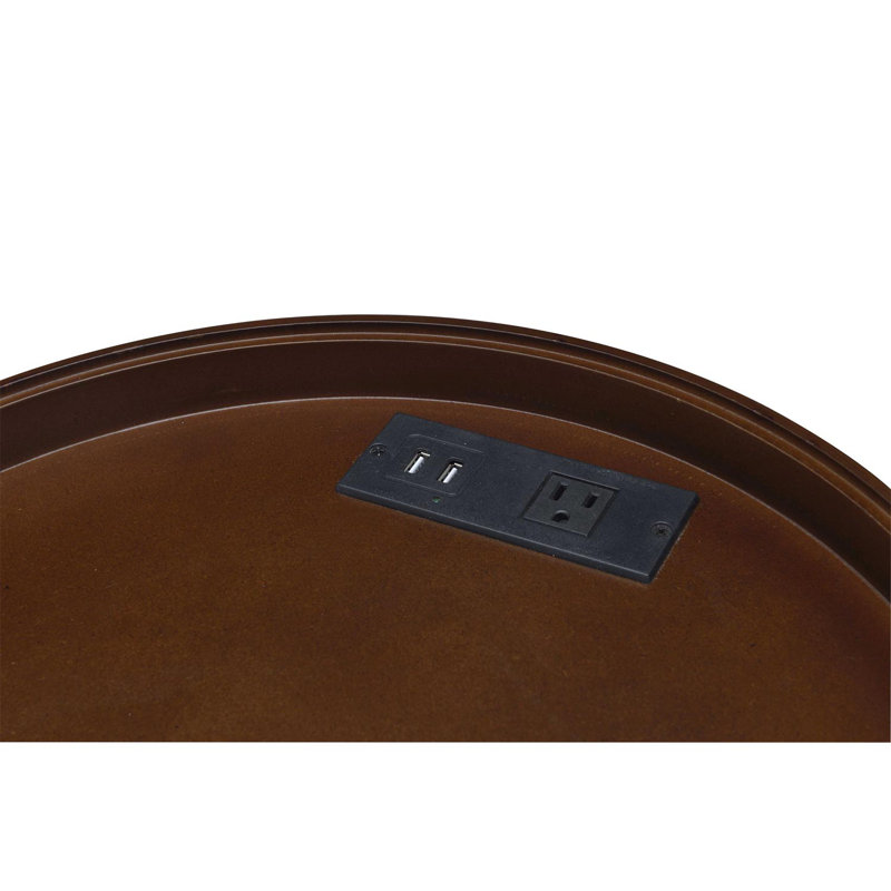 Table de bout à 3 pieds avec sorties intégrées Irinela