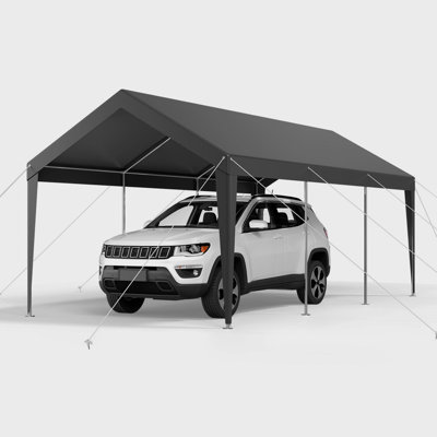 Carport Car Canopy 10 X 20 FT Heavy Duty Portable Car Garage Shelter Tent Grey